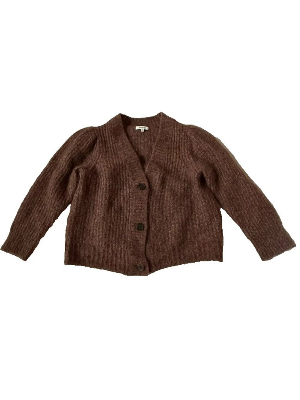 Madewell Brown Ribbed Button-Front Cardigan